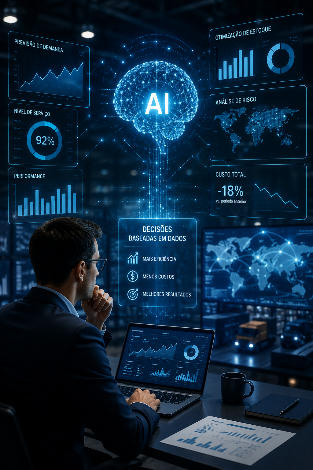 Equipe analisando dados e inovação tecnológica